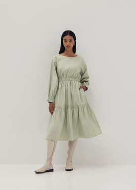 Kyline Tiered Ruched Midi Dress