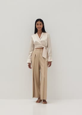 Kehlani Wrap Front Sash Tie Top