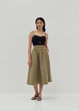 Paige Pleat Flare Skirt
