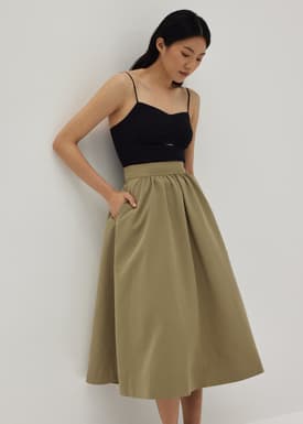 Paige Pleat Flare Skirt