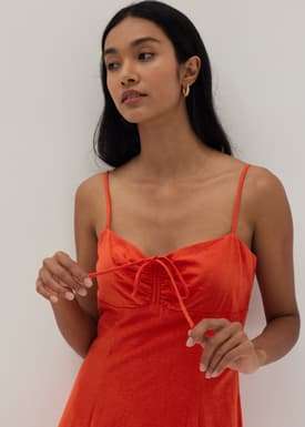 Brynn Fit & Flare Linen Dress