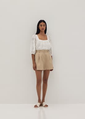 Everlee Broderie Square Neck Blouse