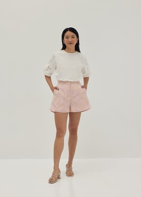 Denice Tweed Flare Shorts