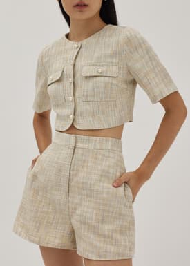 Denice Tweed Flare Shorts