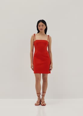 Selyn Tie Shoulder Bodycon Mini Dress