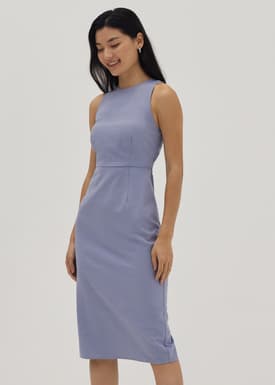 Isla Padded Linen Column Dress