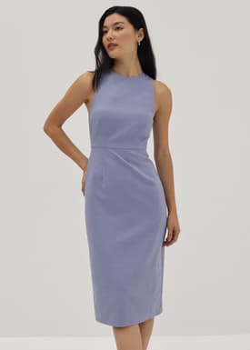 Isla Padded Linen Column Dress