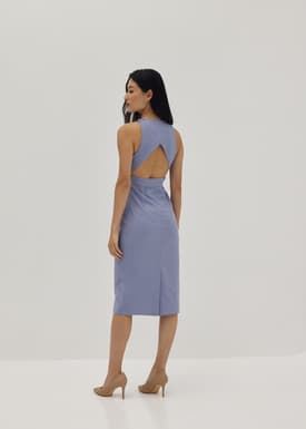 Isla Padded Linen Column Dress