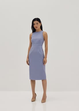 Isla Padded Linen Column Dress