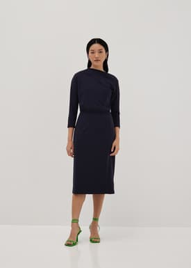 Fritzi High Neck Column Midi Dress