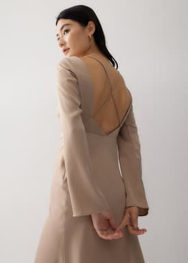 Hyacinth Padded Satin Low Back Dress