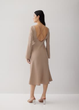 Hyacinth Padded Satin Low Back Dress