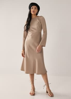 Hyacinth Padded Satin Low Back Dress