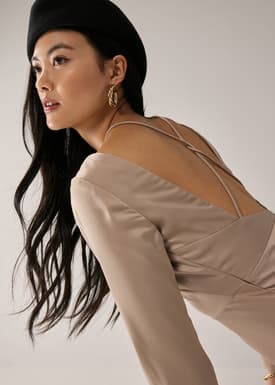 Hyacinth Padded Satin Low Back Dress