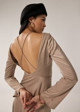 Hyacinth Padded Satin Low Back Dress