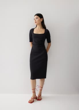 Vangie Square Neck Pencil Midi Dress