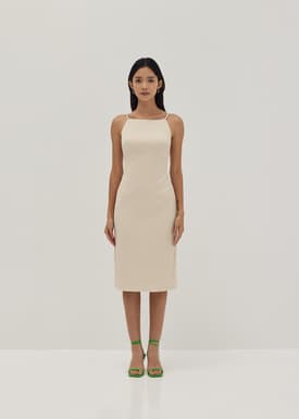Sheryl Padded Textured Midi Dress