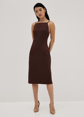 Sheryl Padded Textured Midi Dress