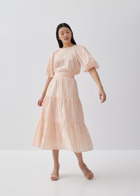 Via Linen Lantern Sleeve Shell Top