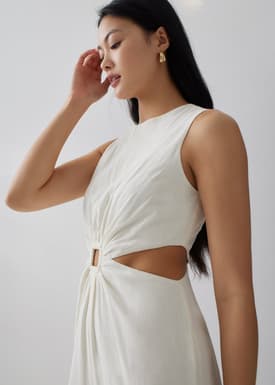 Georgette Linen Cut Out Jumpsuit