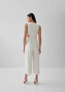 Georgette Linen Cut Out Jumpsuit