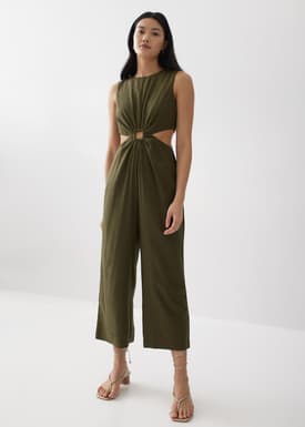 Georgette Linen Cut Out Jumpsuit