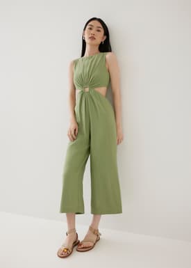 Georgette Linen Cut Out Jumpsuit
