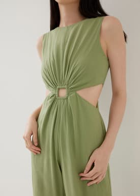 Georgette Linen Cut Out Jumpsuit