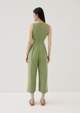Georgette Linen Cut Out Jumpsuit