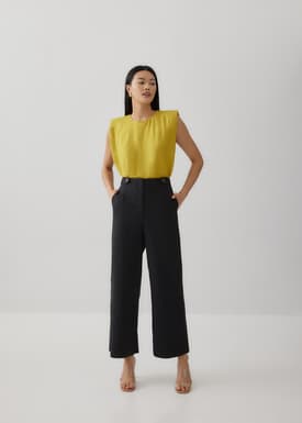 Simona Button Straight Leg Pants
