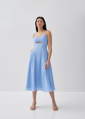 Gertrude Padded Broderie Cut Out Dress