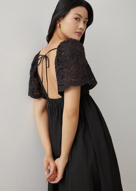 Gwen Padded Broderie Sleeve Dress