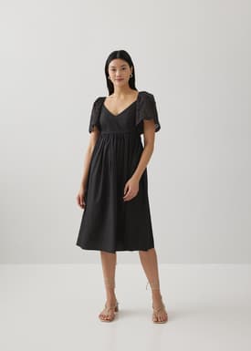 Gwen Padded Broderie Sleeve Dress