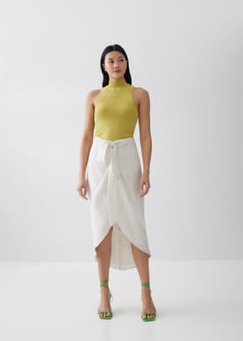 Adrina Drape Tie Front Skirt