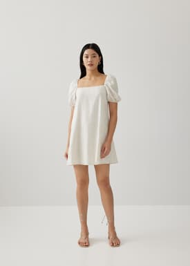 Raiza Striped Linen Shift Dress