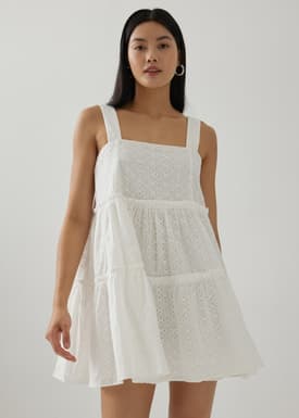 Shree Broderie Babydoll Dress