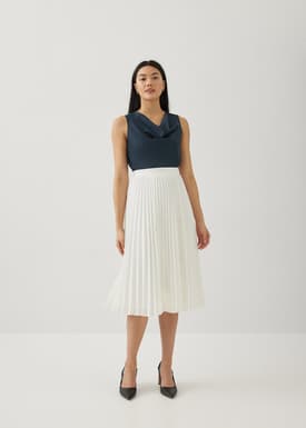 Verniece Satin Cowl Neck Shell Top
