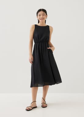 Salome Elastic Reversible Flare Midi Dress