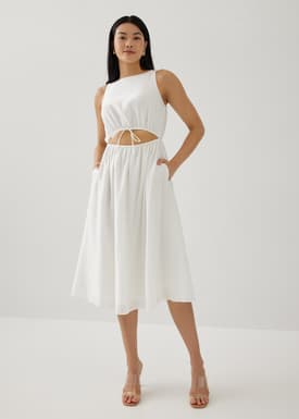 Salome Elastic Reversible Flare Midi Dress