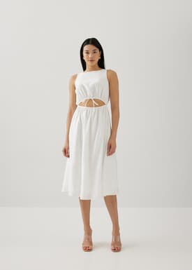 Salome Elastic Reversible Flare Midi Dress