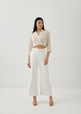Chelo Micro Pleat Wrap Blouse