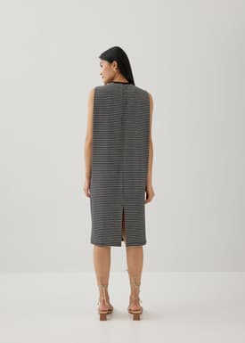 Davika Striped Jersey Drape Column Dress