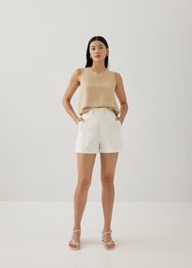 Guinevere Linen Panel Shell Top