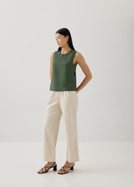 Guinevere Linen Panel Shell Top