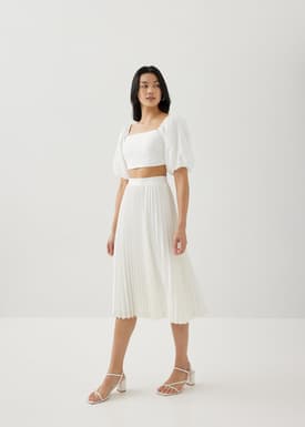 Lottie Padded Elastic Puff Sleeve Top