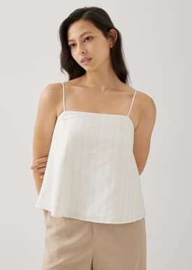 Gretel Striped Linen Tie Back Camisole
