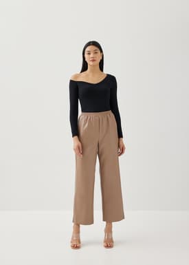 Klea Elastic Pleather Straight Leg Pants