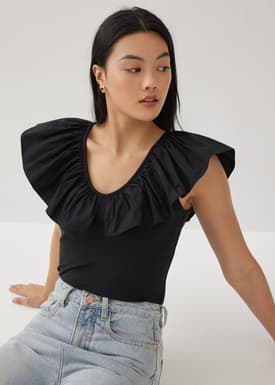 Jewell Fitted Ruffle Top