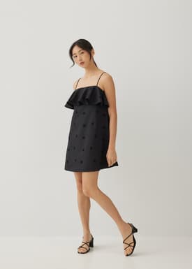 Fallyn Jacquard Babydoll Swing Dress