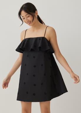 Fallyn Jacquard Babydoll Swing Dress